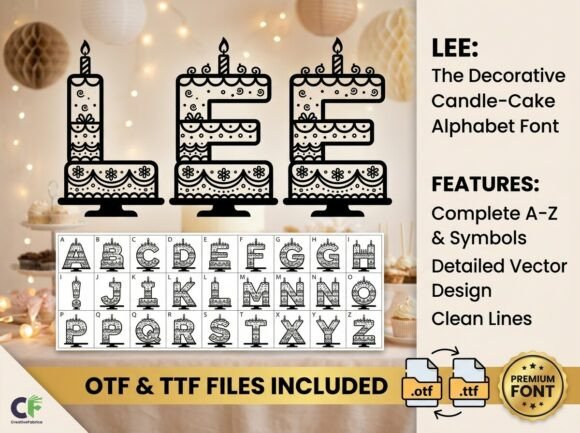 Lee: The Decorative Candle-Cake Alphabet Font
